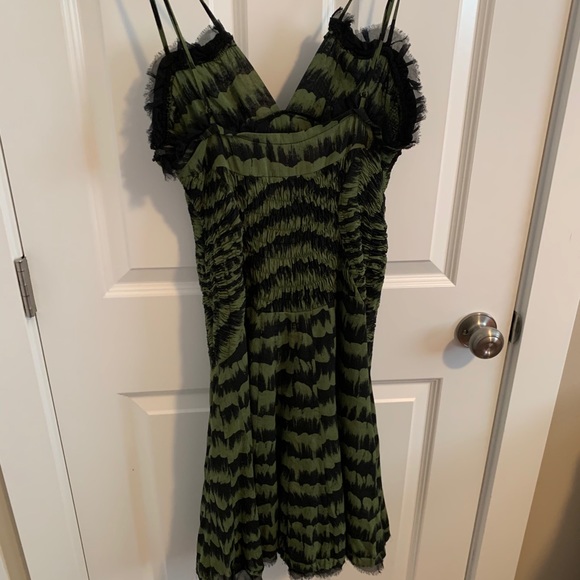 L.A.M.B. Smocked Double Strap Silk Dress Sz 10 EUC - Picture 7 of 9